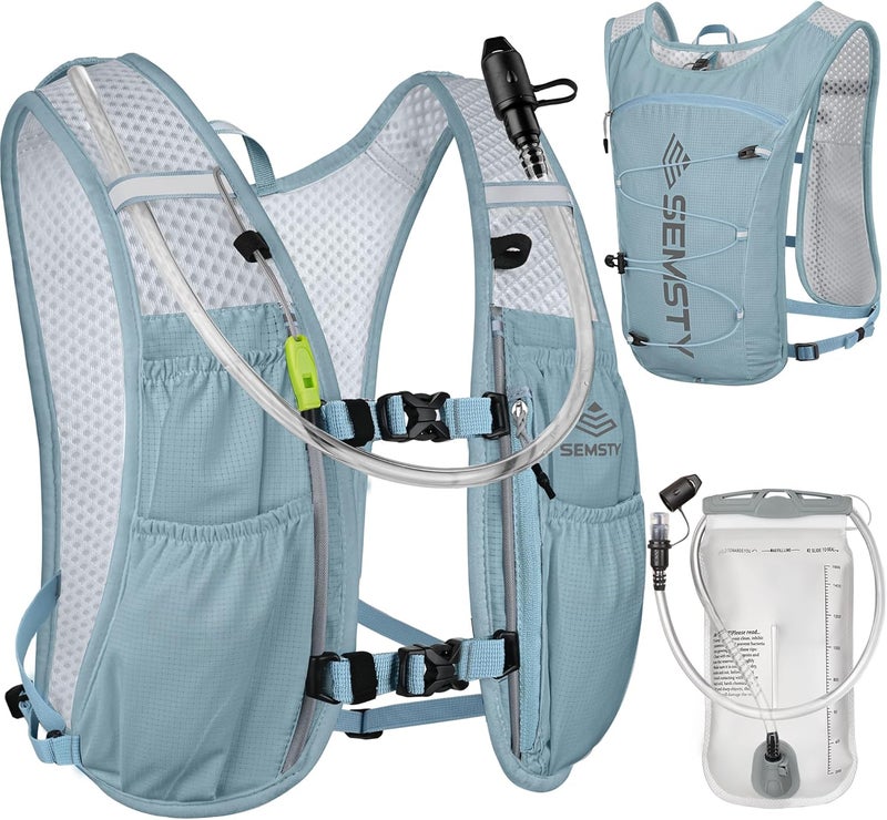 SEMSTY Running Hydration Vest 5L,Running Vest Pack with 1.5L Water Bladder,Lightweight Water Backpack for Hiking Running Cycling - Image 1